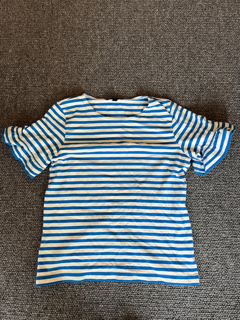 J. Crew Blue & White Striped Short Sleeve Tee